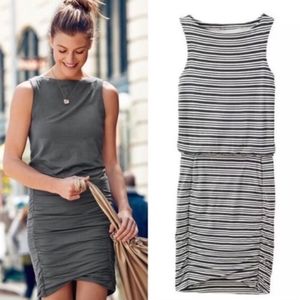 Sleeveless Striped Ruched Dress Size XS